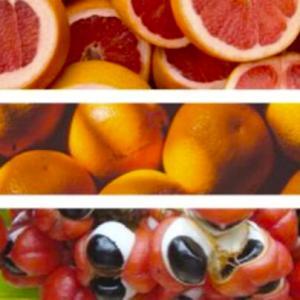 柑橘與瓜拿納萃取物來自天然的水果
